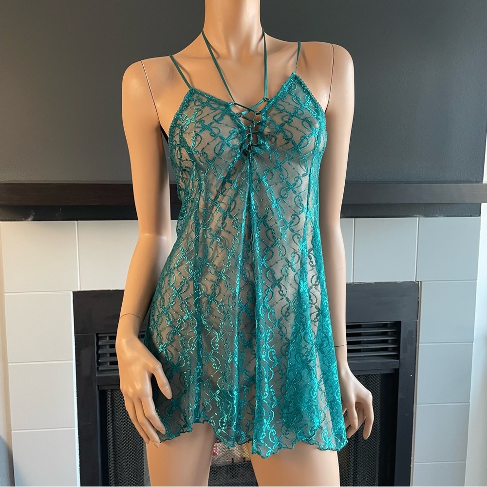 La Vie En Rose Green Lace Lingerie